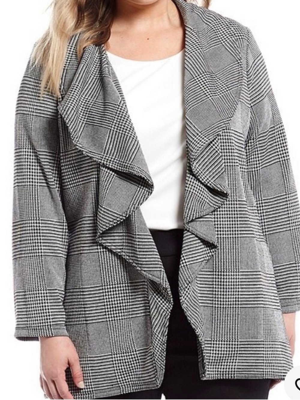 Calvin Klein Open-Front Ruffle Blazer Jacket